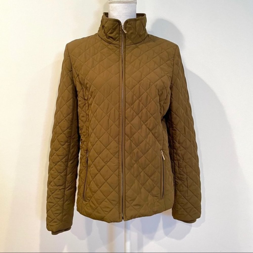J Crew Factory Olive Green Quilted Jacket
